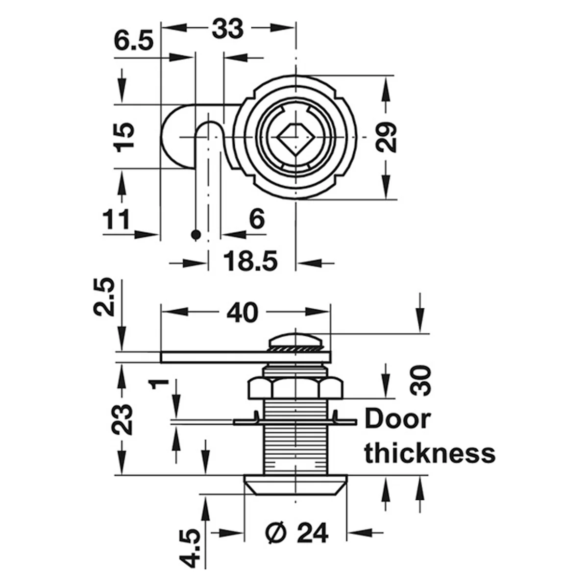 SY3K CAM LOCK CASE HOOK CW ST/PNP - Image 2