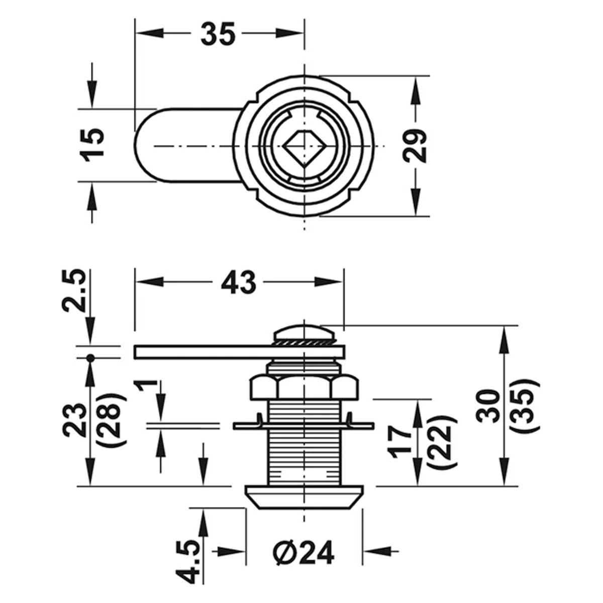 SY3K CAM LOCK CASE STR 17 CC ZA/PNP - Image 2