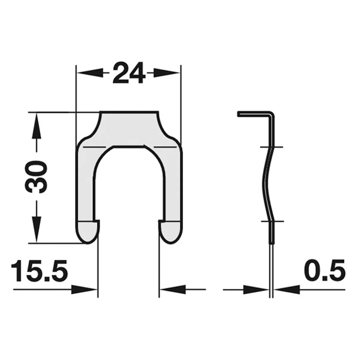 SY3K CAM LOCK CLIP 24x30x0.5 ST/NP - Image 2