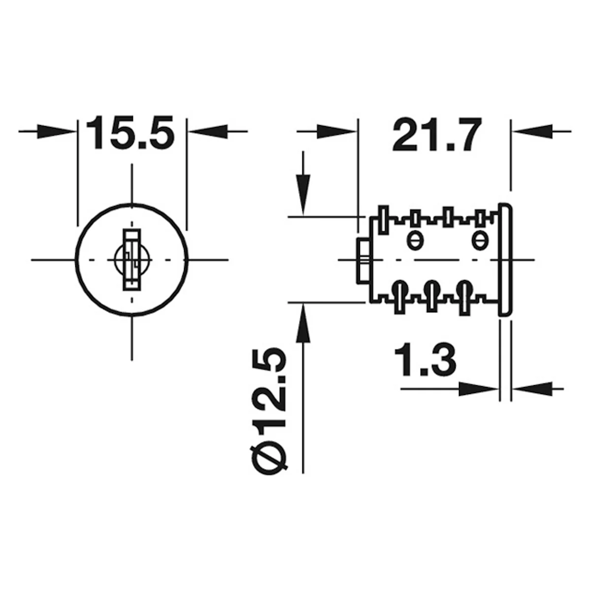 SY3K CYLINDER CORE D15.5x22 SH35 - Image 2