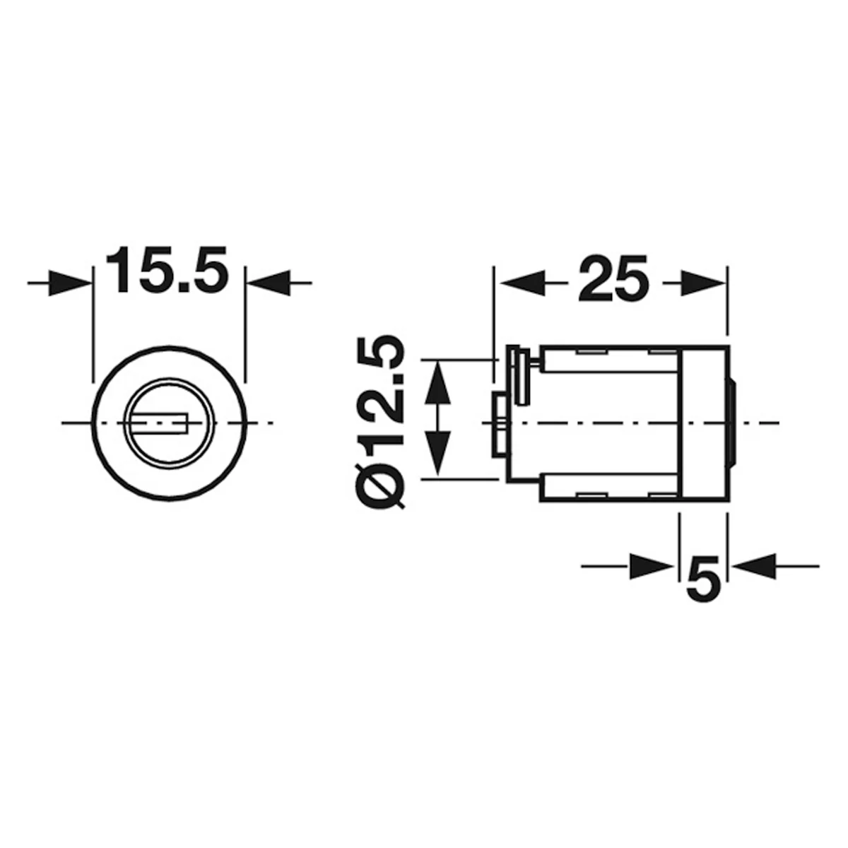 SY3K CYLINDER CORE RAND D15.5 PIN - Image 2