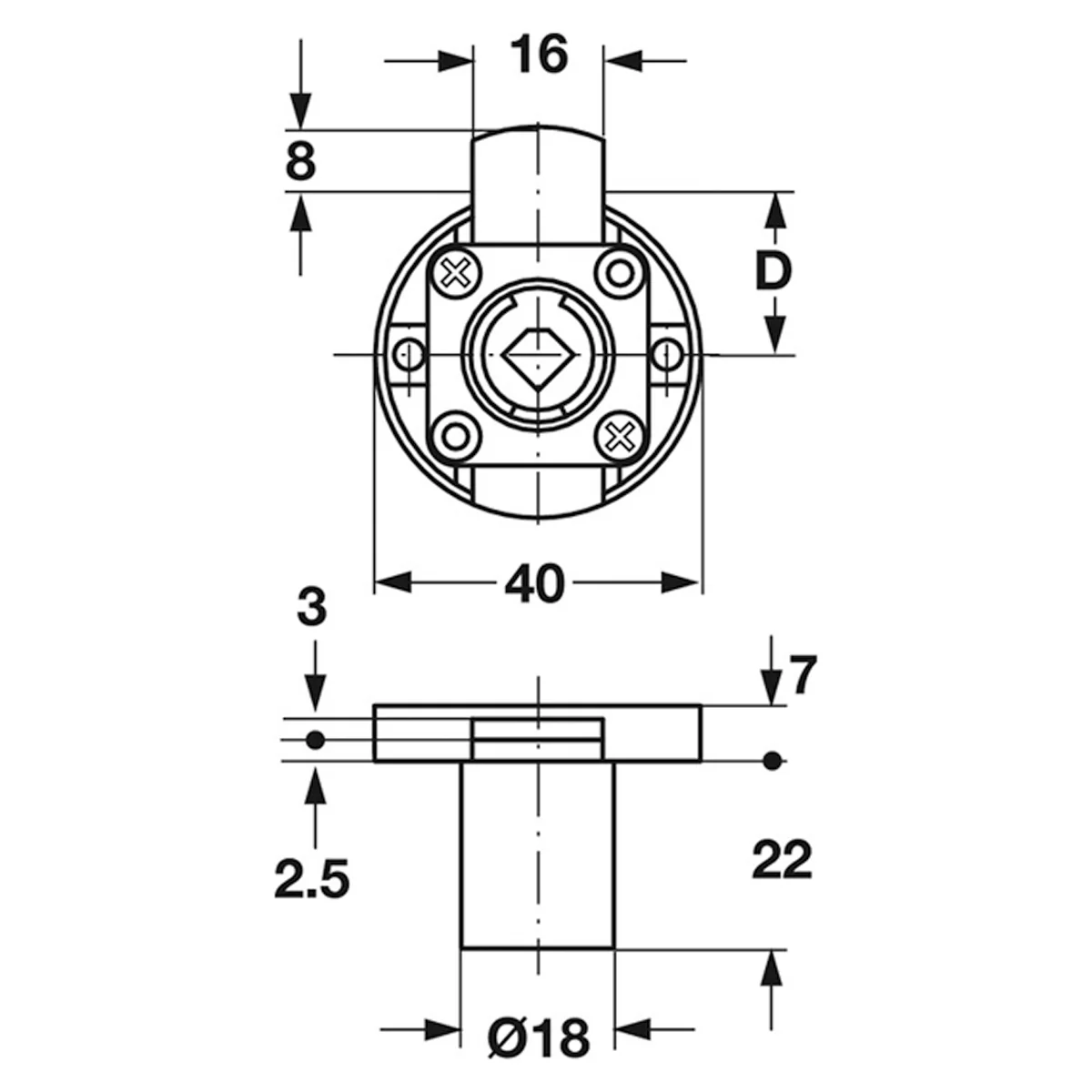 SY3K INLAID LOCK SHORT DRAWER ZA/NP - Image 2