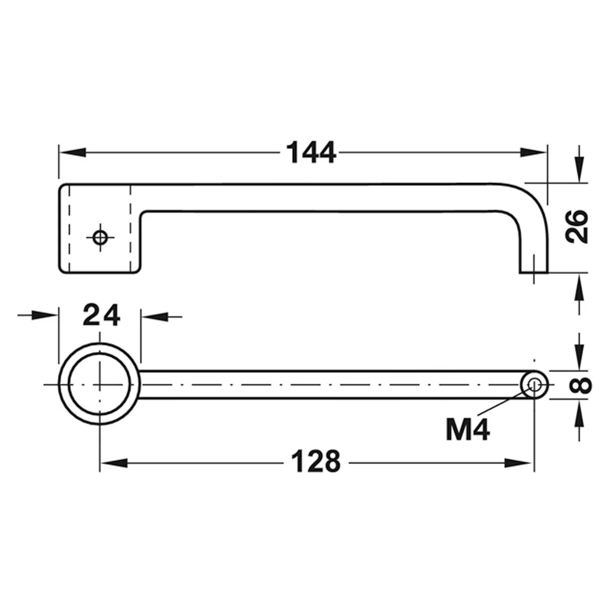 SY3K LOCK HANDLE 144x26x24 ZA/NP - Image 2