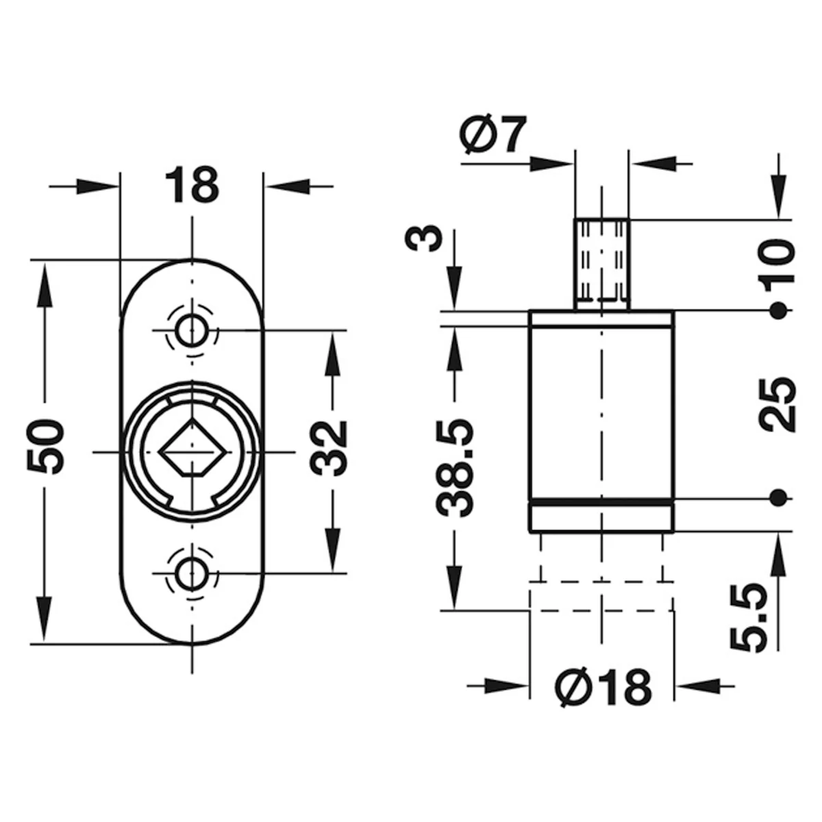 SY3K PUSHBUTTON LOCK CASE M5 ZA/NP - Image 2