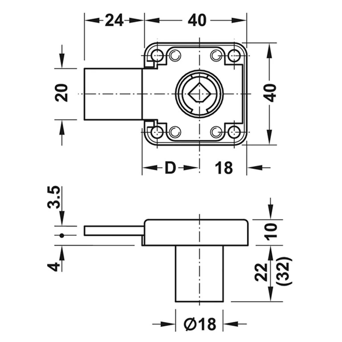 SY3K RIM LOCK LONG LH BS23 ZA/NP - Image 2