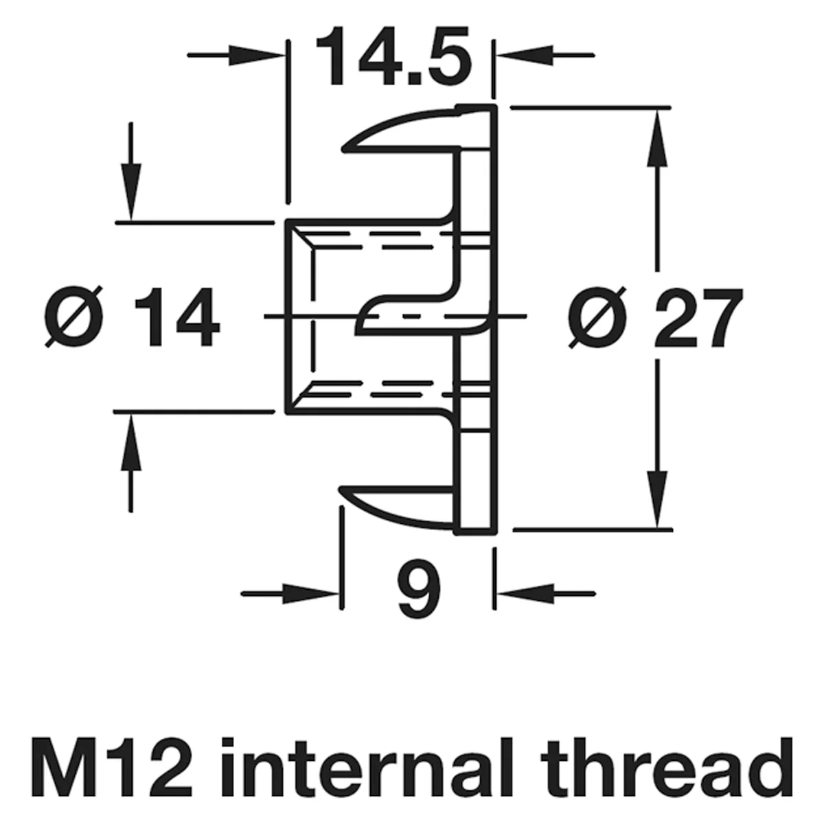 T-NUT M12 D27x14.5 ST/BRI x100 - Image 2