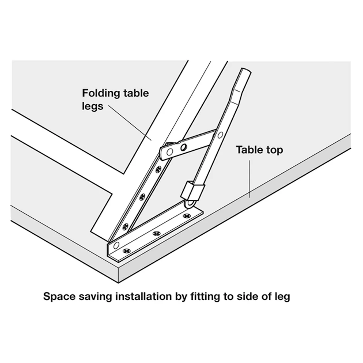 TABLE FOLDING BRACKET 25x200 ST/BLK - Image 2