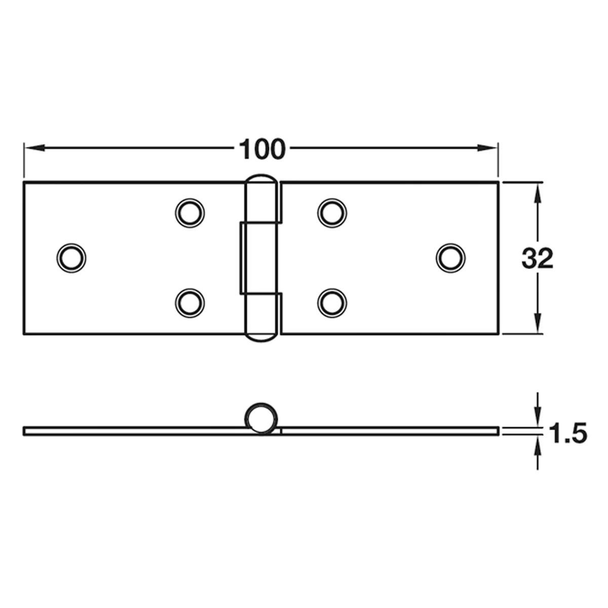TABLE HINGE 100x32 ST/GLV - Image 2