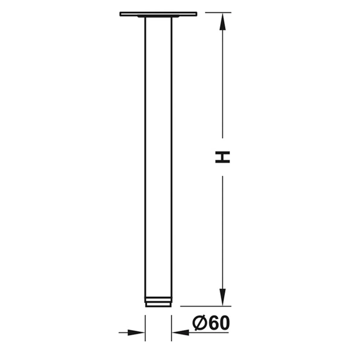 Table Leg Ø60×710mm Polished Chrome — Pack of 4 - Image 2