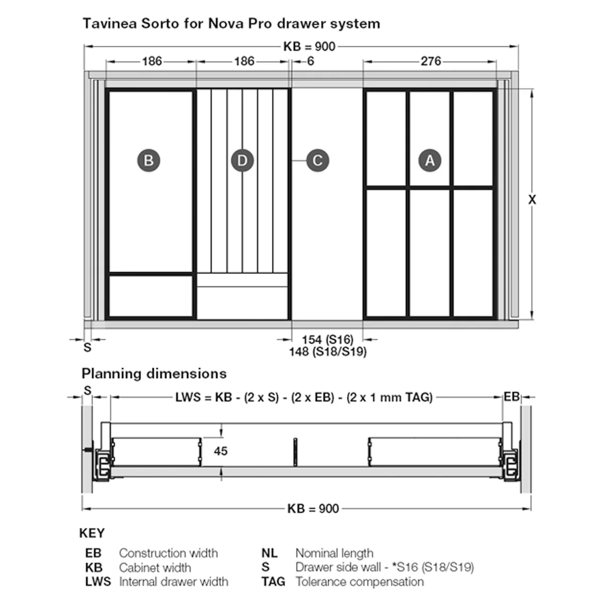 TAVINEA INSERT NOVA 186x450 STN - Image 2