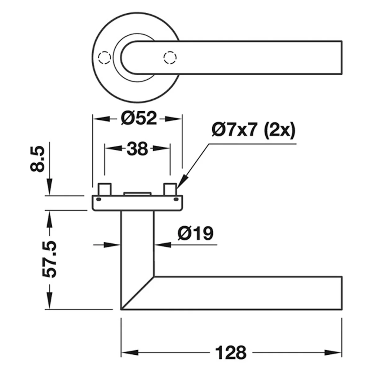 TESSA SHAPED LEVER HANDLE STST/SAT - Image 2