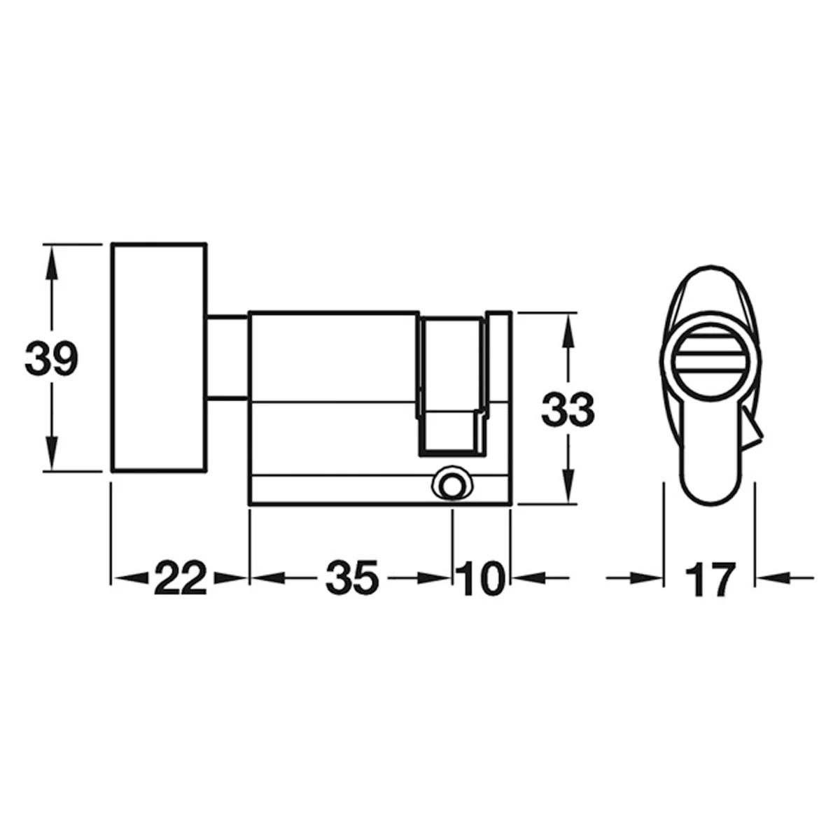 THUMBTURN ½CYLINDER BRS/SNP - Image 2