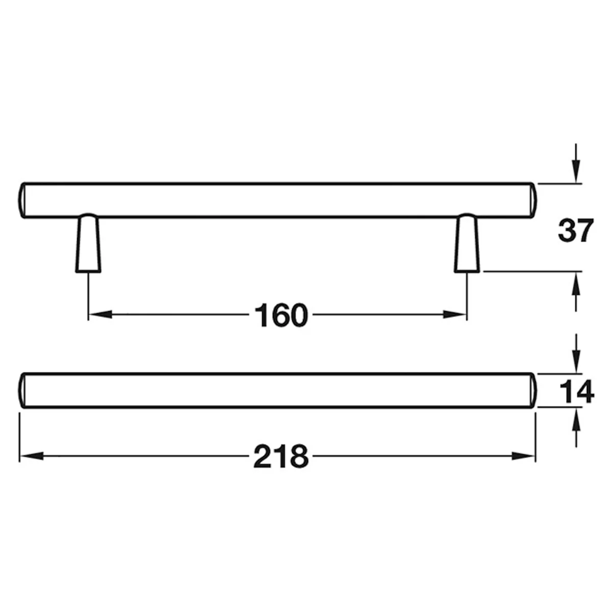 TILAA BAR HANDLE 160HC D14 OAK/COP - Image 2