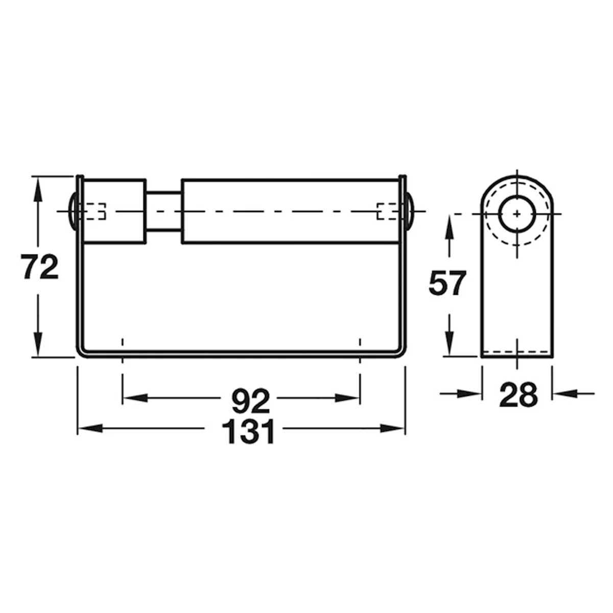 Toilet Roll Holder 131x72x28mm Satin Stainless Steel - Image 2