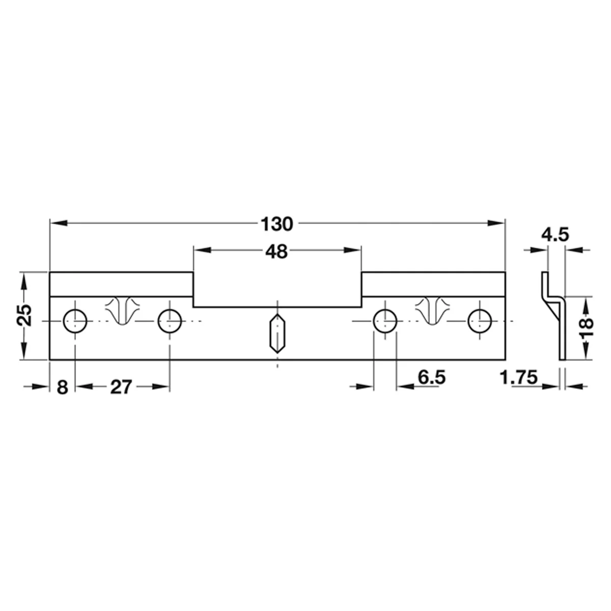 TRASER-6 DBL WALL MNT PLATE 130x24 - Image 2