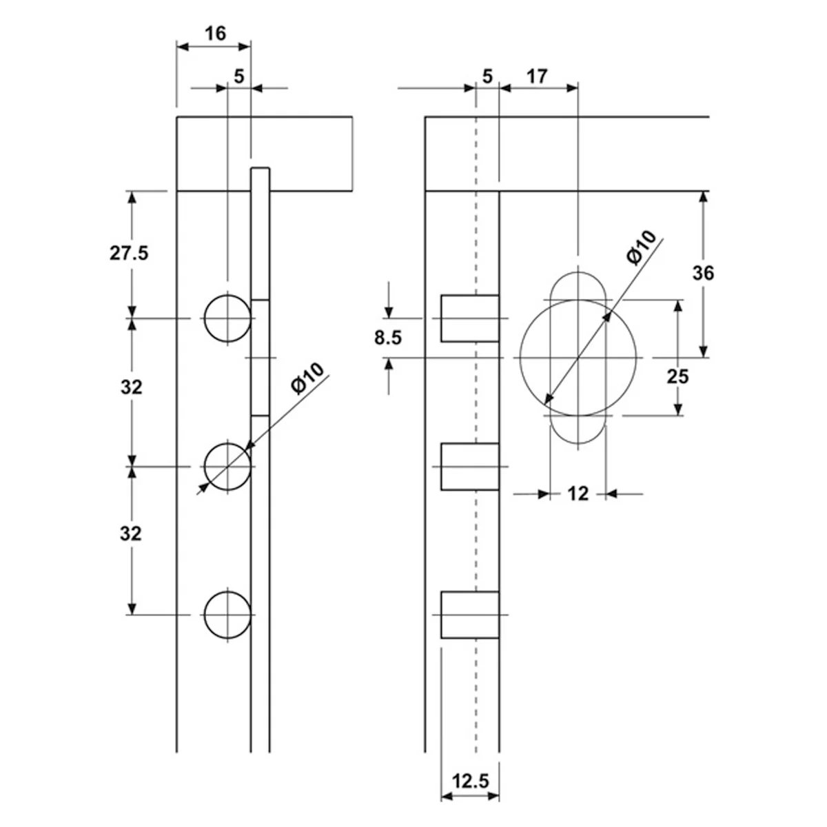 TRASER-8 CAB HANGER LH ST/ZP - Image 2