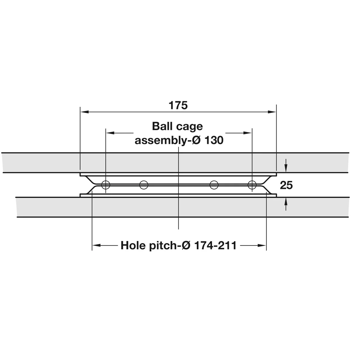 TURNTABLE FITTING 360º 100KG ST/BRI - Image 2