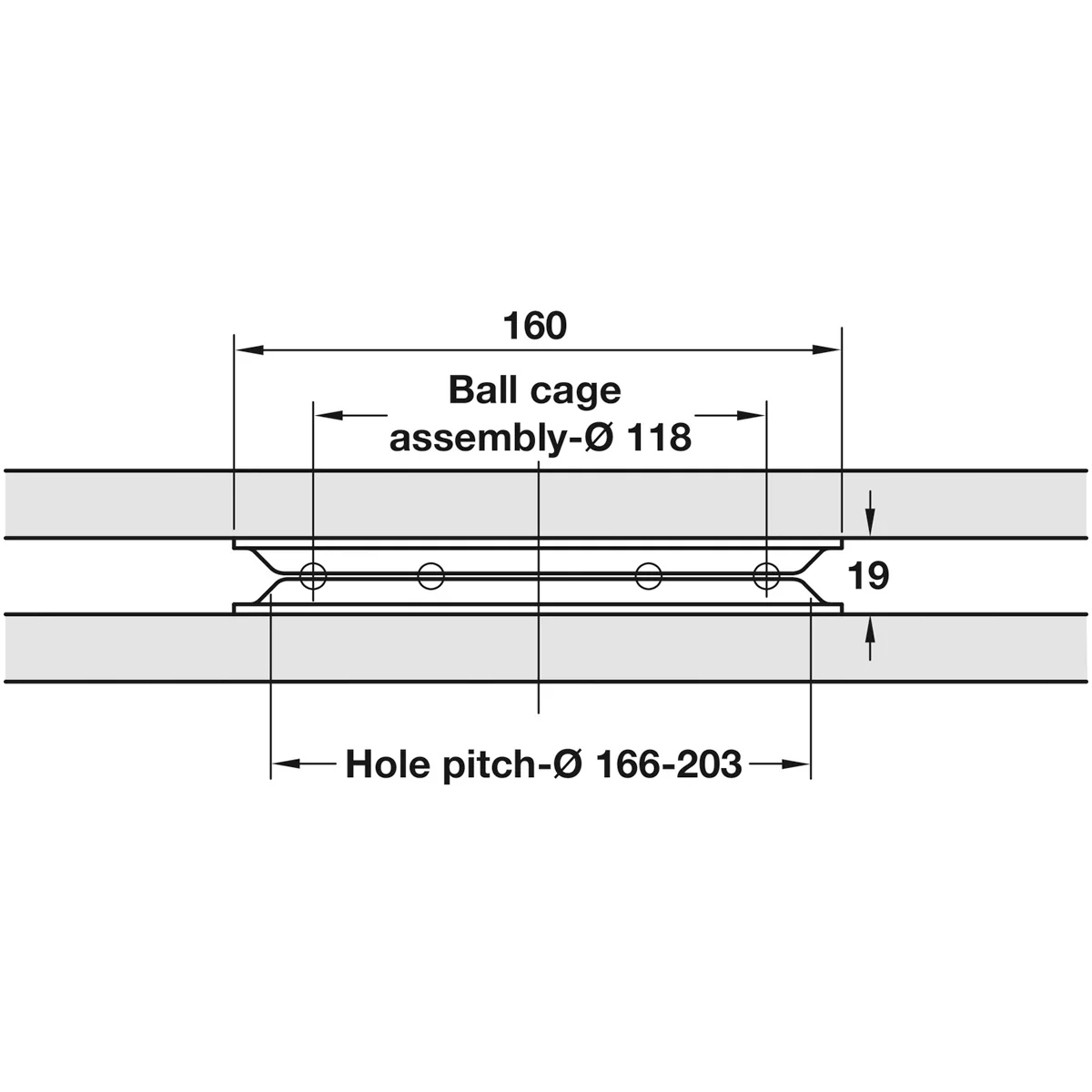 TURNTABLE FITTING 360º 50KG ST/BRI - Image 2