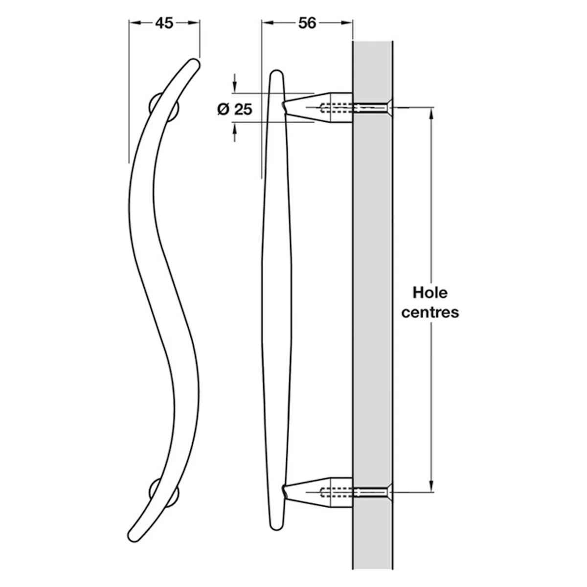 TUSK PULL HANDLE 250HC BOLT 316SSS - Image 2