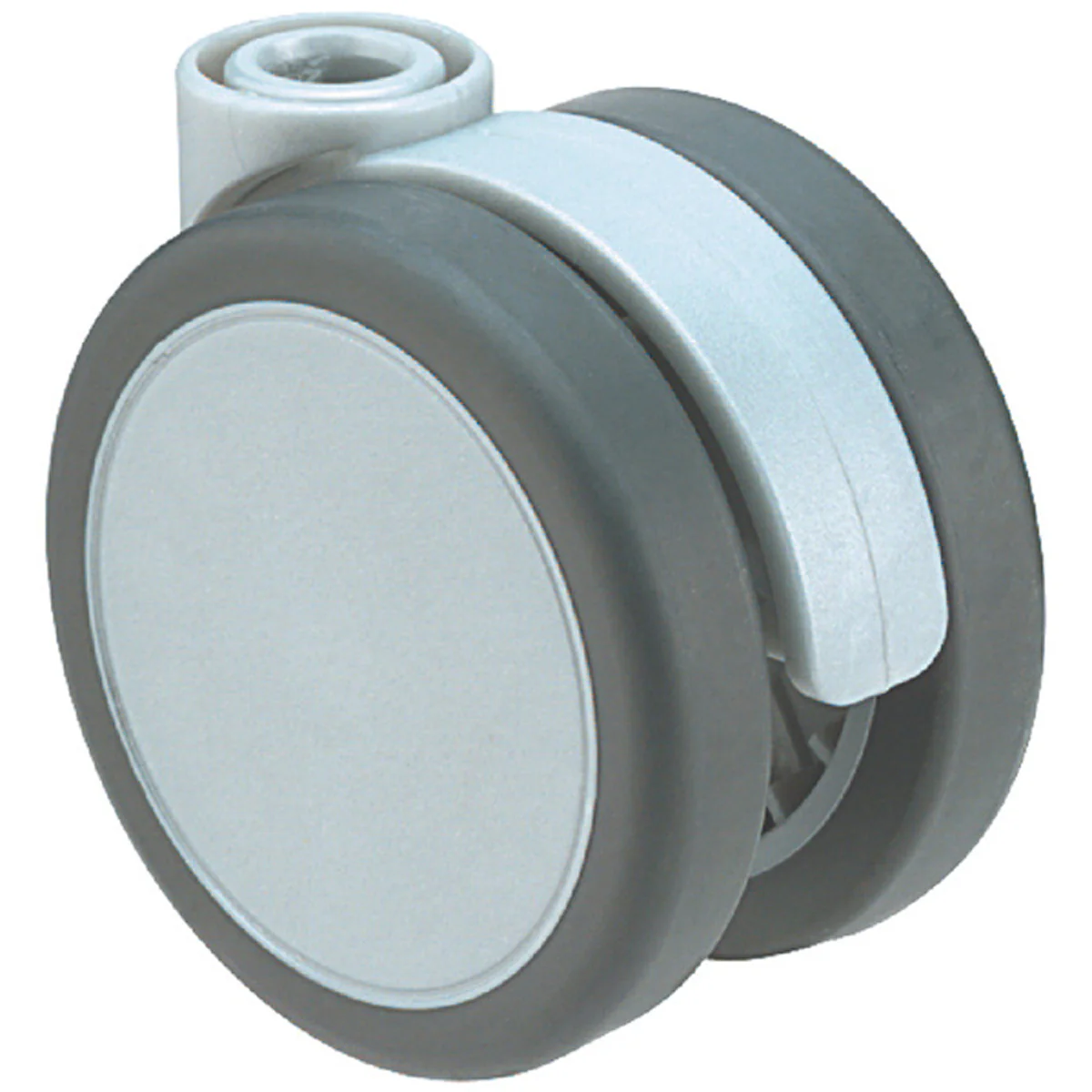 TWIN CASTOR NO BRAKE D65x40 PL/GREY