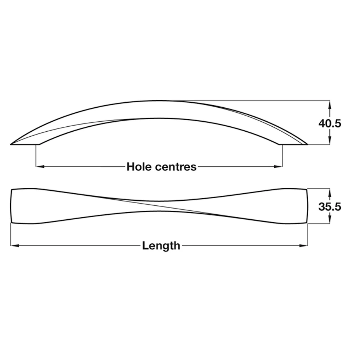 TWIST PULL HANDLE 320HC OAK/UNF - Image 2