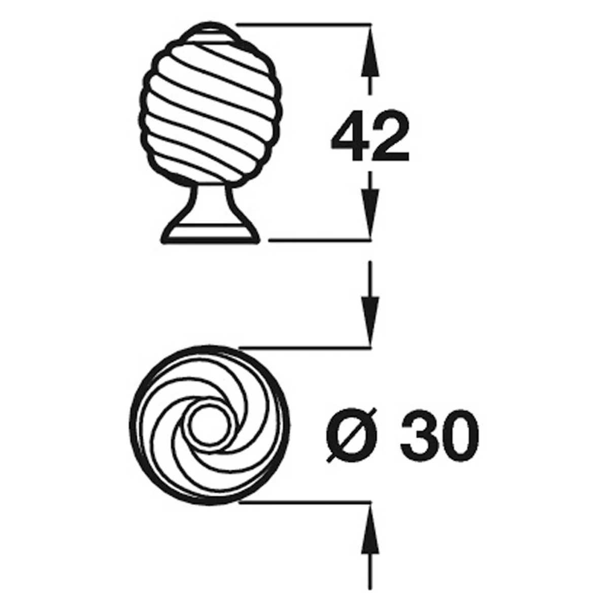 TWISTER KNOB D30x42xD18 ZA/APW - Image 2