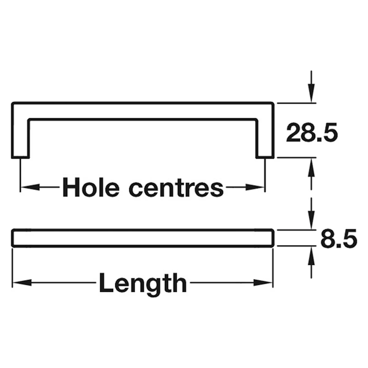 U PULL HANDLE 320HC 328.5 ZA/PCP - Image 2