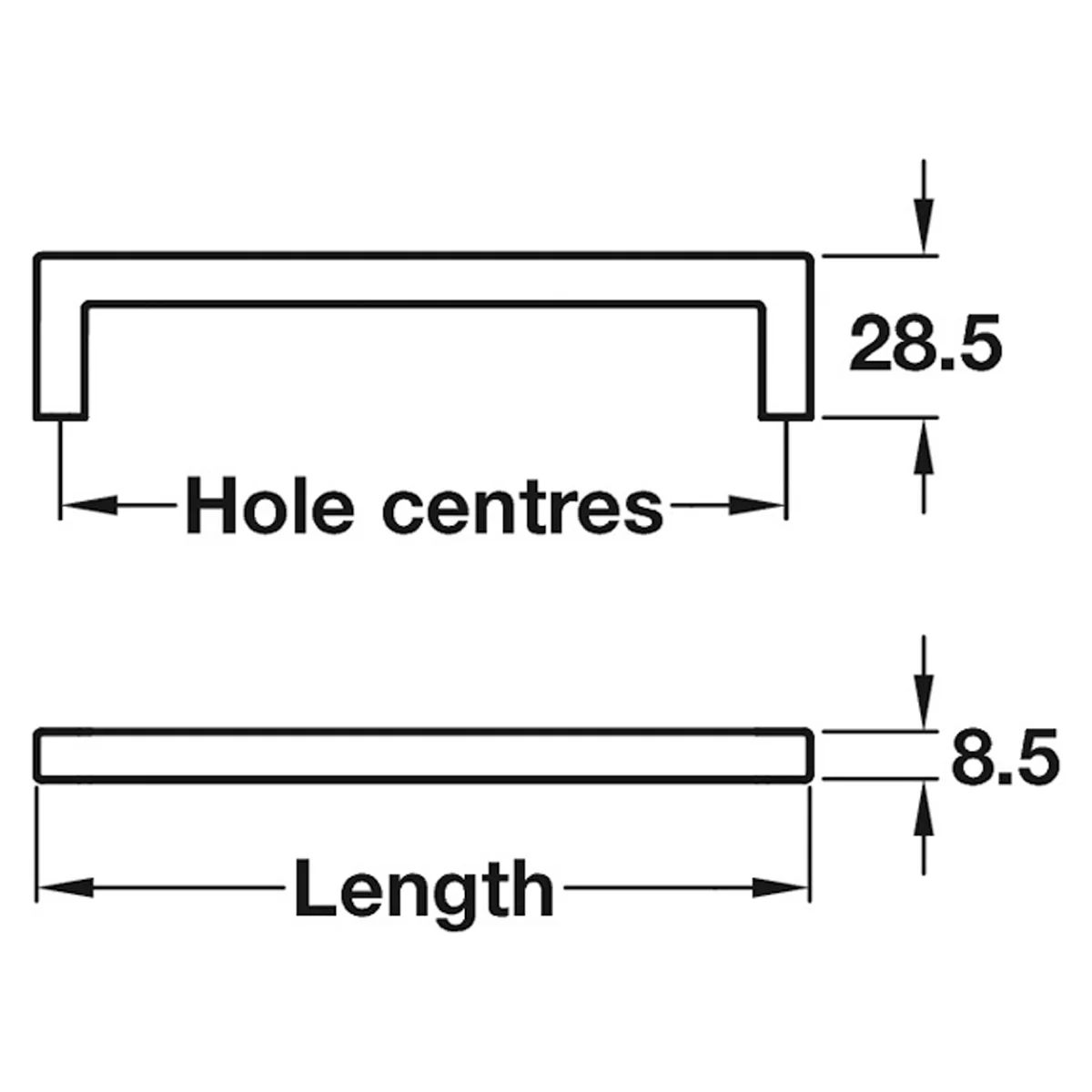 U PULL HANDLE 320HC ZA/BCO - Image 2