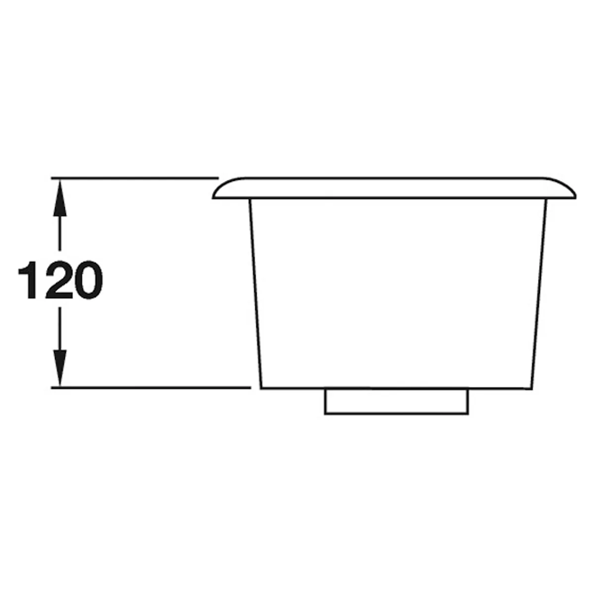 UNDERMOUNT SINK 184x370x120 STST/PO - Image 2
