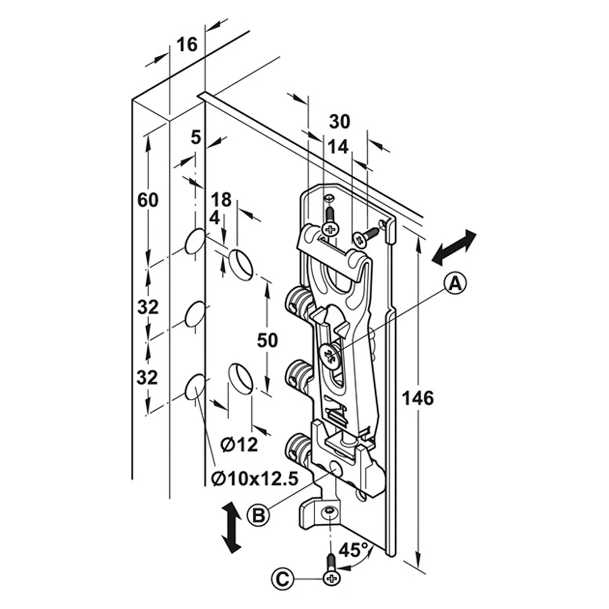 WALL CABINET HANGER LONG RH ST/GLV - Image 2