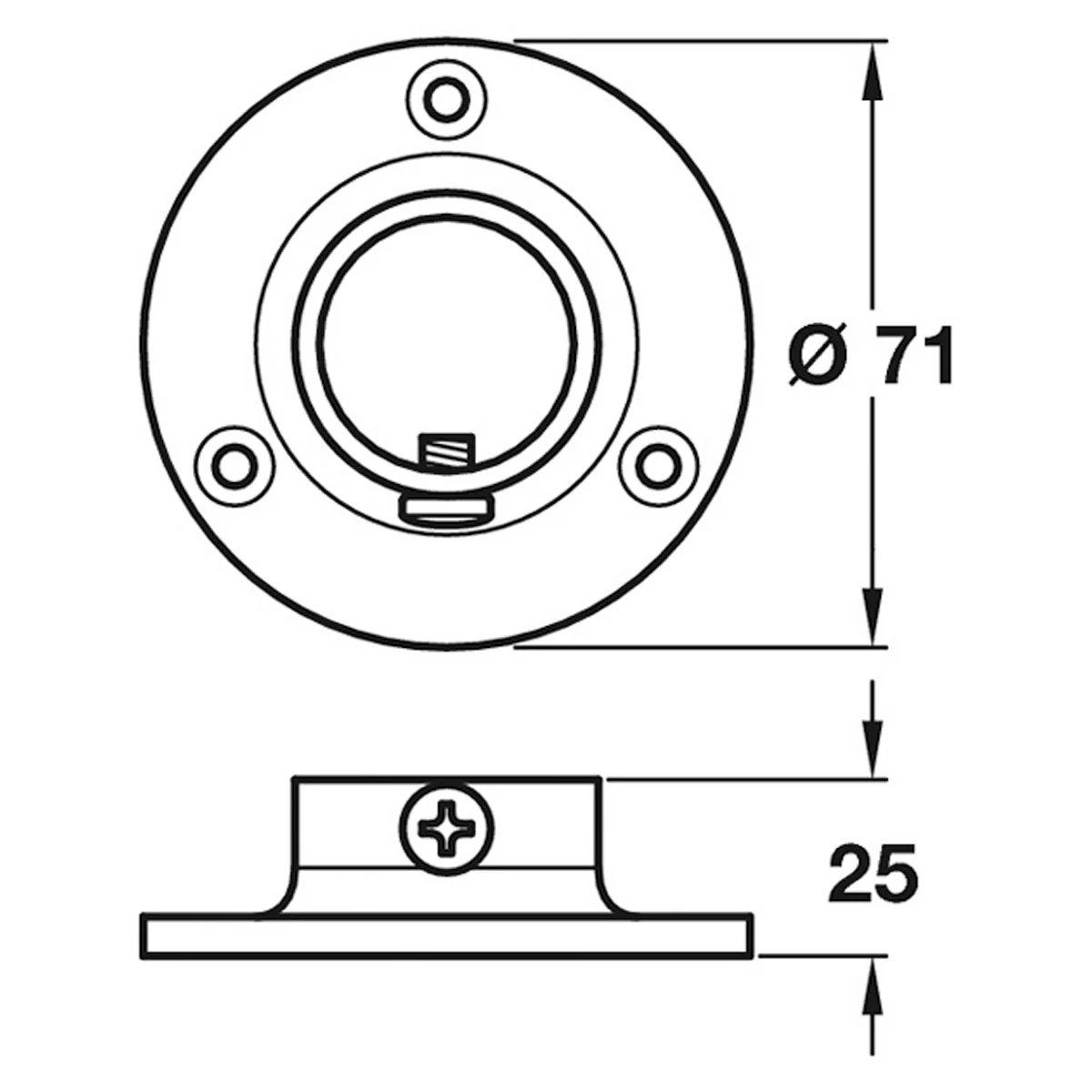 WALL FLANGE SOCKET D38 BRS/PCP - Image 2