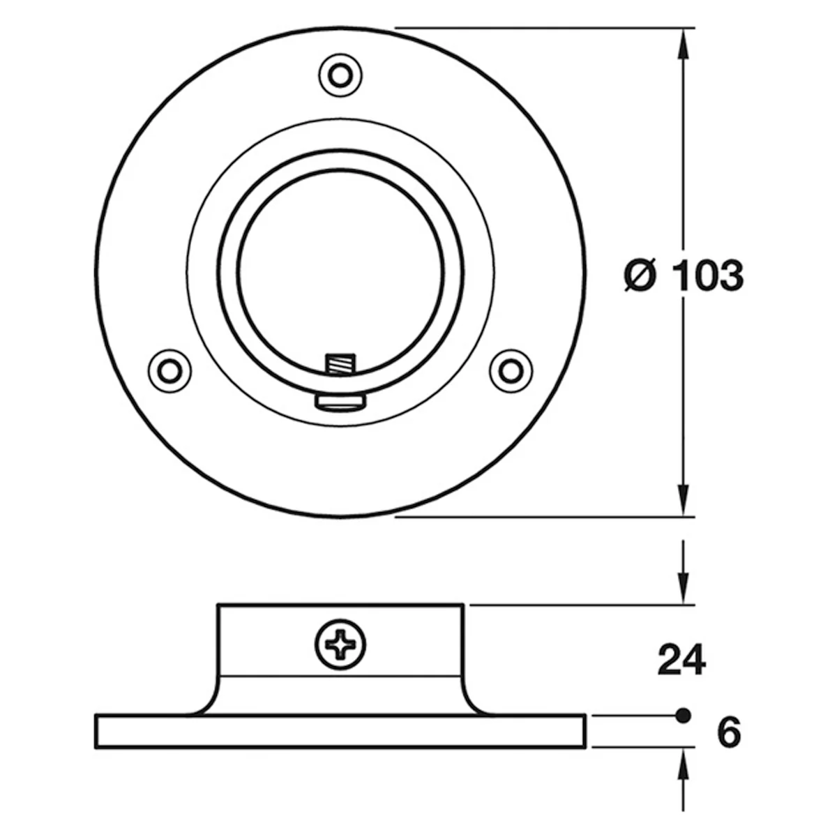 WALL FLANGE SOCKET D51 D103 ST/POL - Image 2