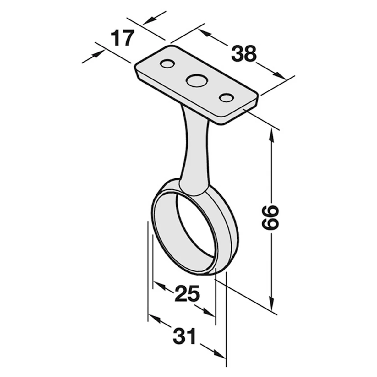 WARDROBE RAIL CENTRE SUPPORT ZA/CP - Image 2