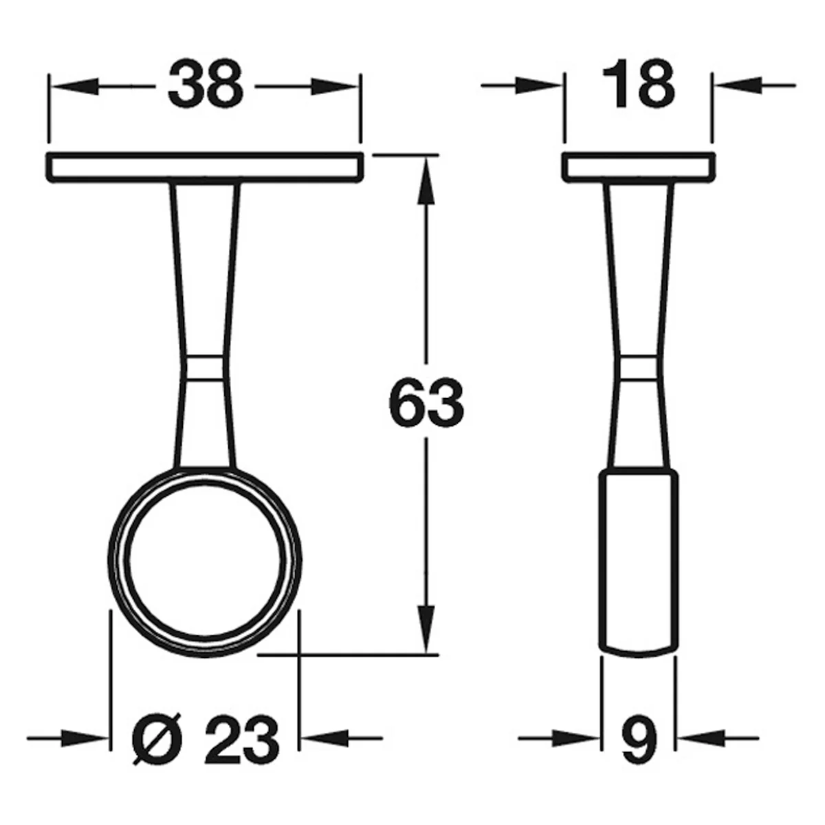 WARDROBE RAIL CNT BRACKET D19 WHI - Image 2