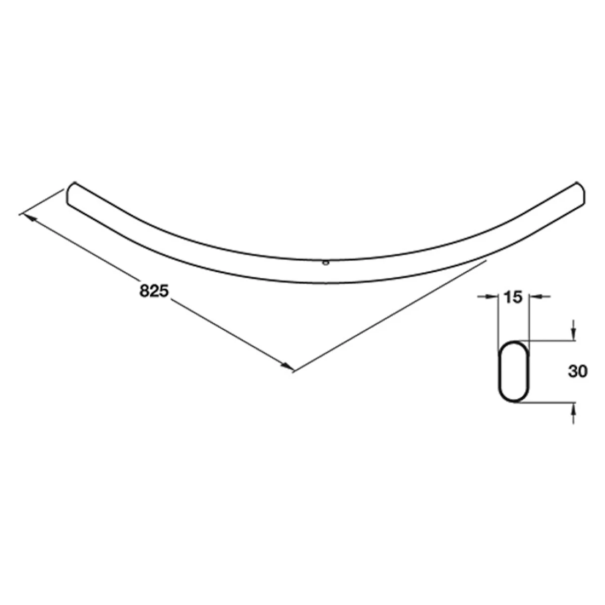 WARDROBE RAIL CRV 825x30x15 ST/PCP - Image 2