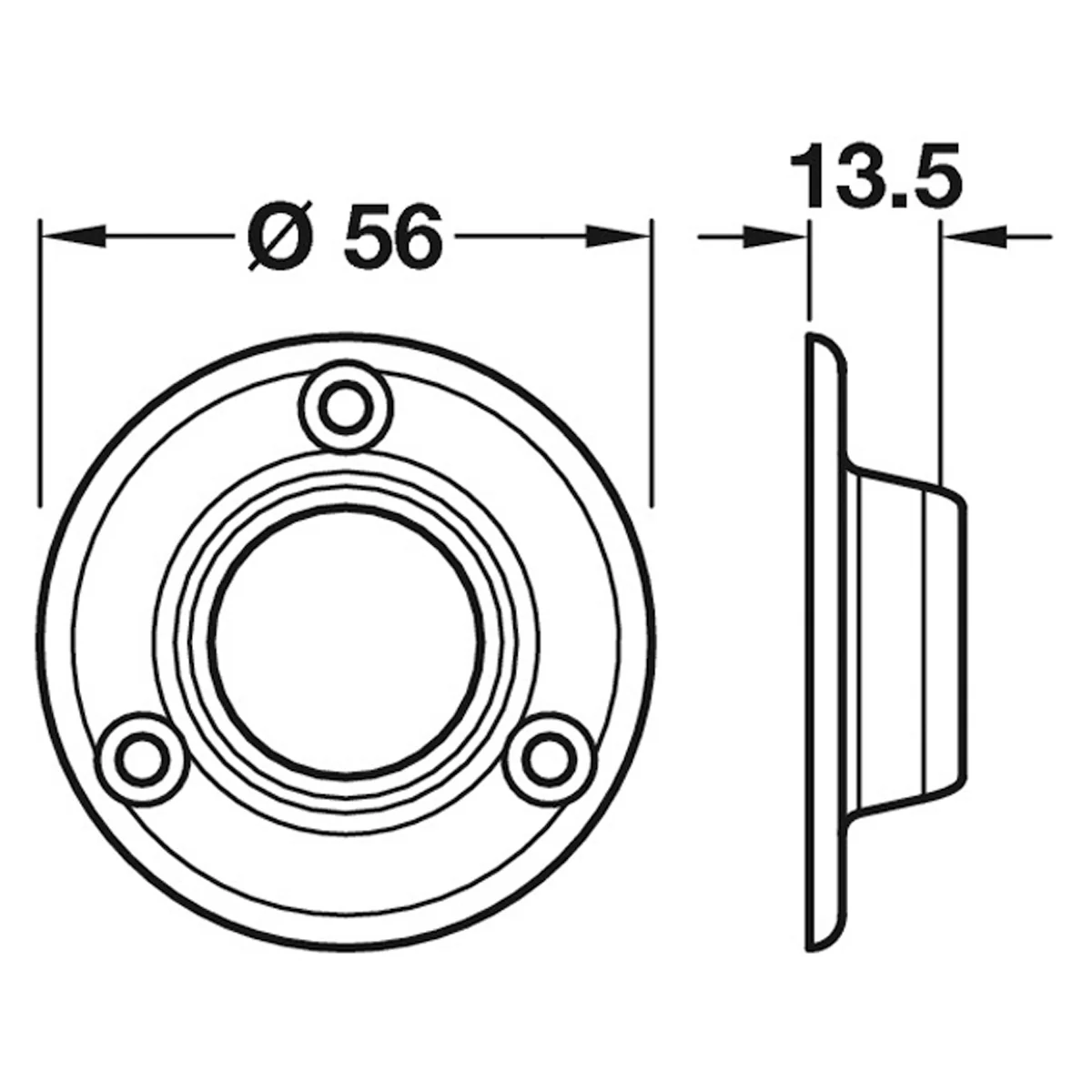 WARDROBE RAIL DLX SOCKET D25 WHI - Image 2