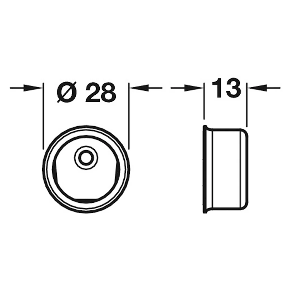 WARDROBE RAIL INVISI SOCKET D19 WHI - Image 2