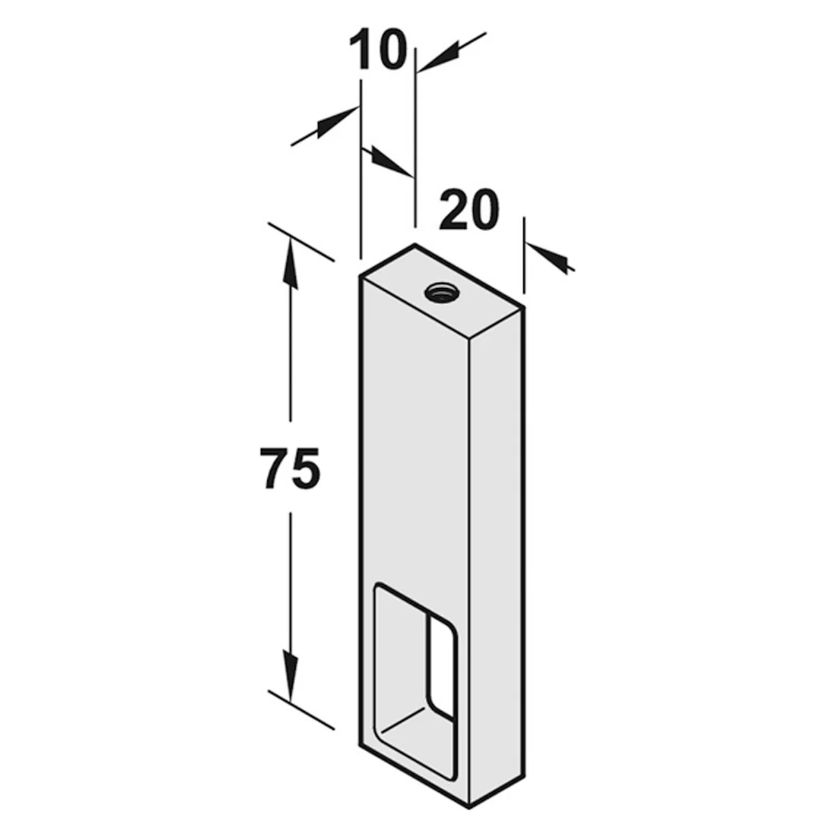 WARDROBE SQU CNT 75x20x10 MBSS - Image 2