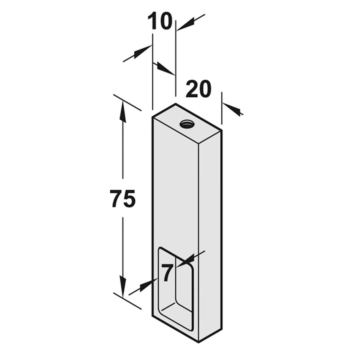 WARDROBE SQU END 75x20x10 MBSS - Image 2