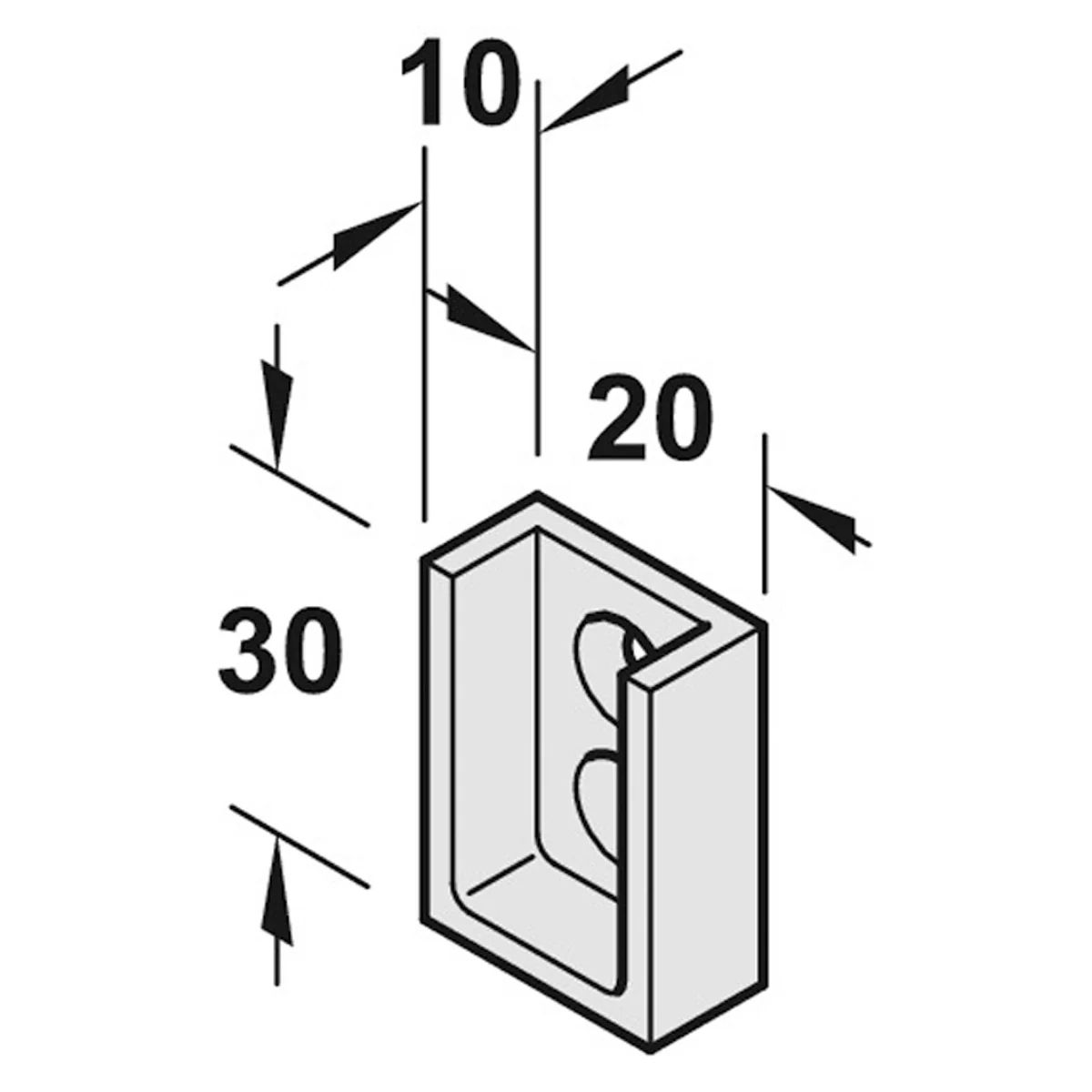 WARDROBE SQU END SIDE 30x20x10 MBSS - Image 2