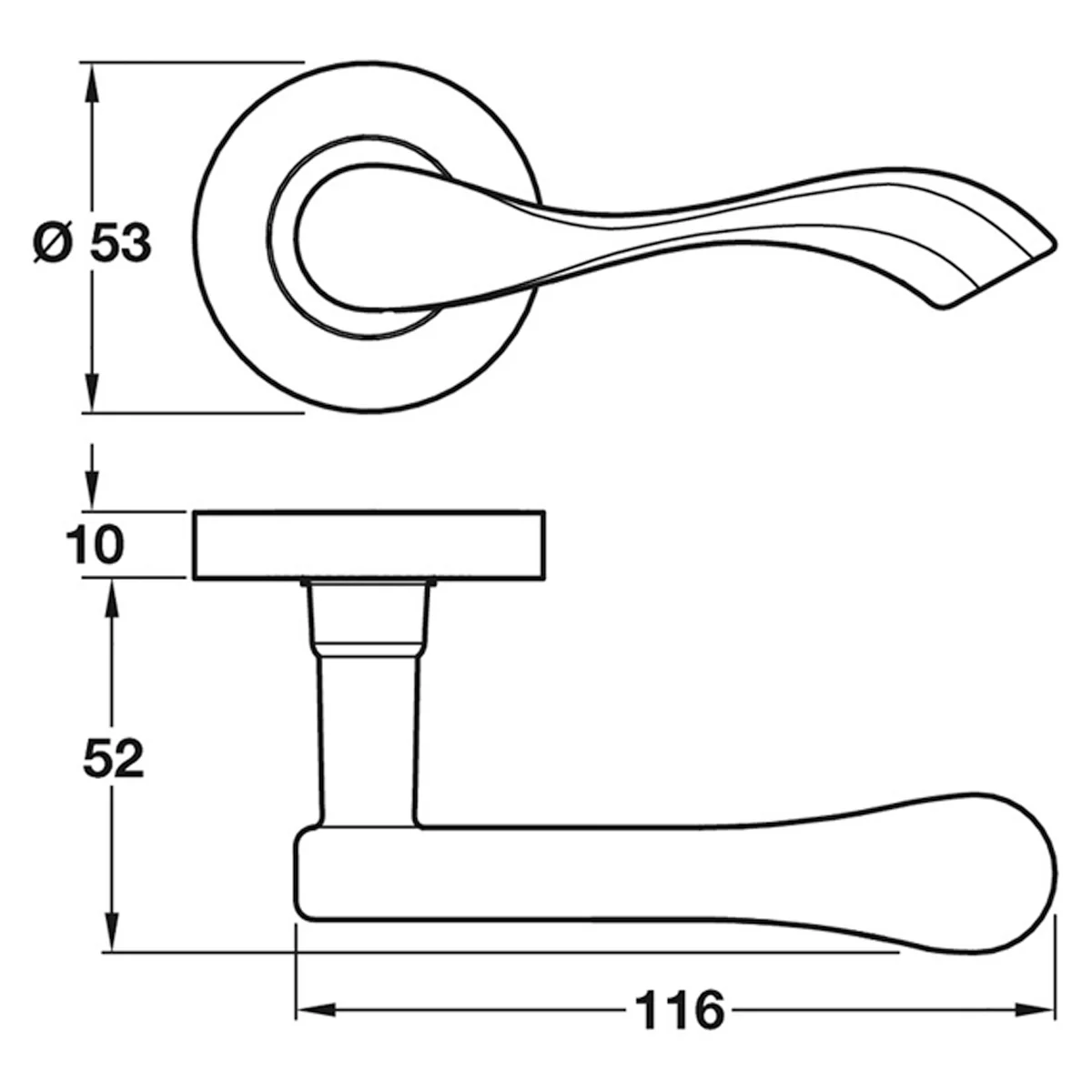 WELFORD LEVER HANDLE D53x116 SNI - Image 2