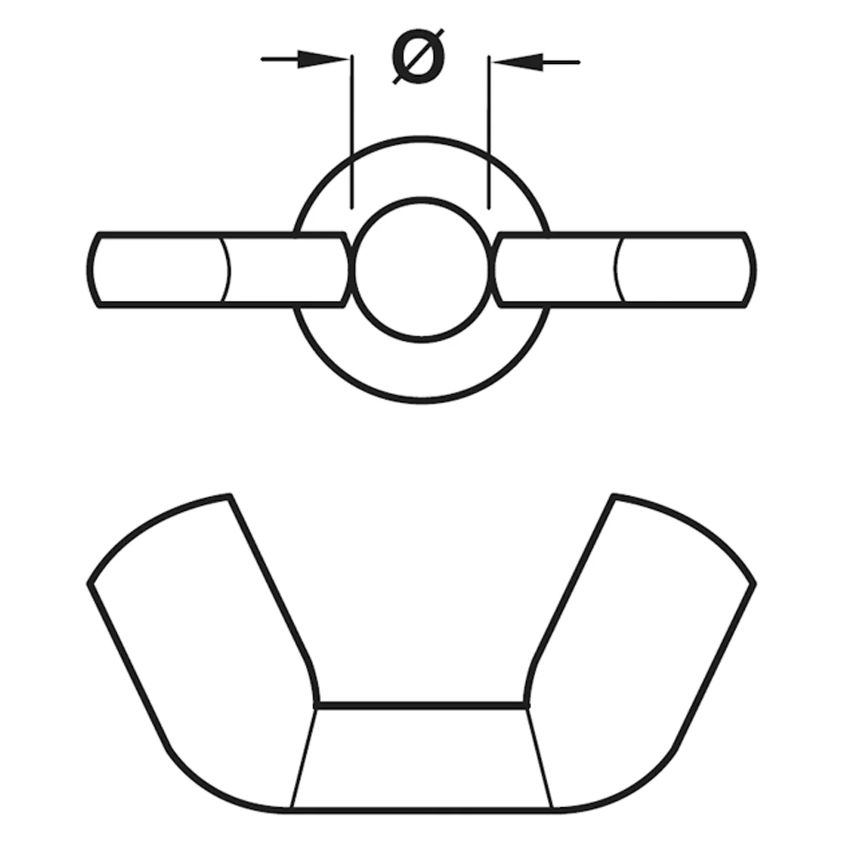 WING NUT ST/GLV DM8 x100 - Image 2