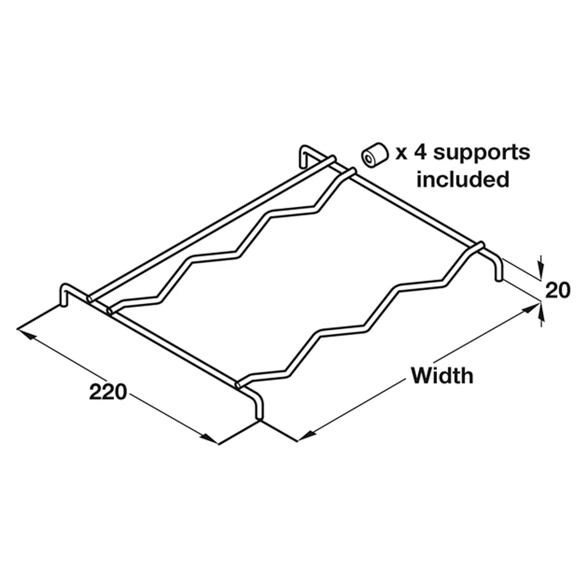 WIRE WINE SHELF 560x220x20 ST/PCP - Image 2