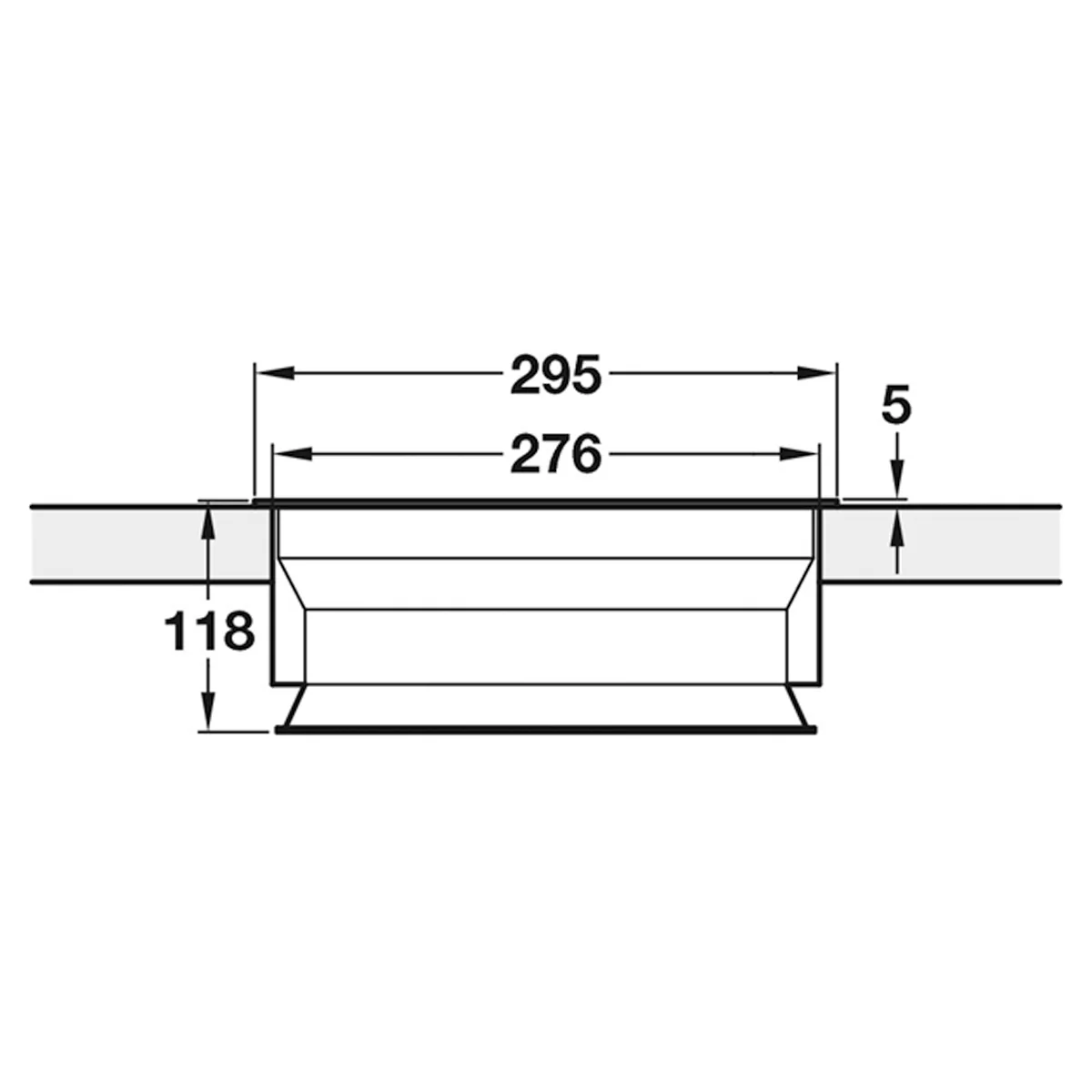WORKTOP BIN HOLDER D295x118 BLK - Image 2