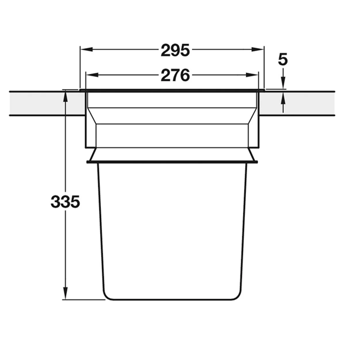 WORKTOP WASTE BIN 1x13L D295 BLK - Image 2