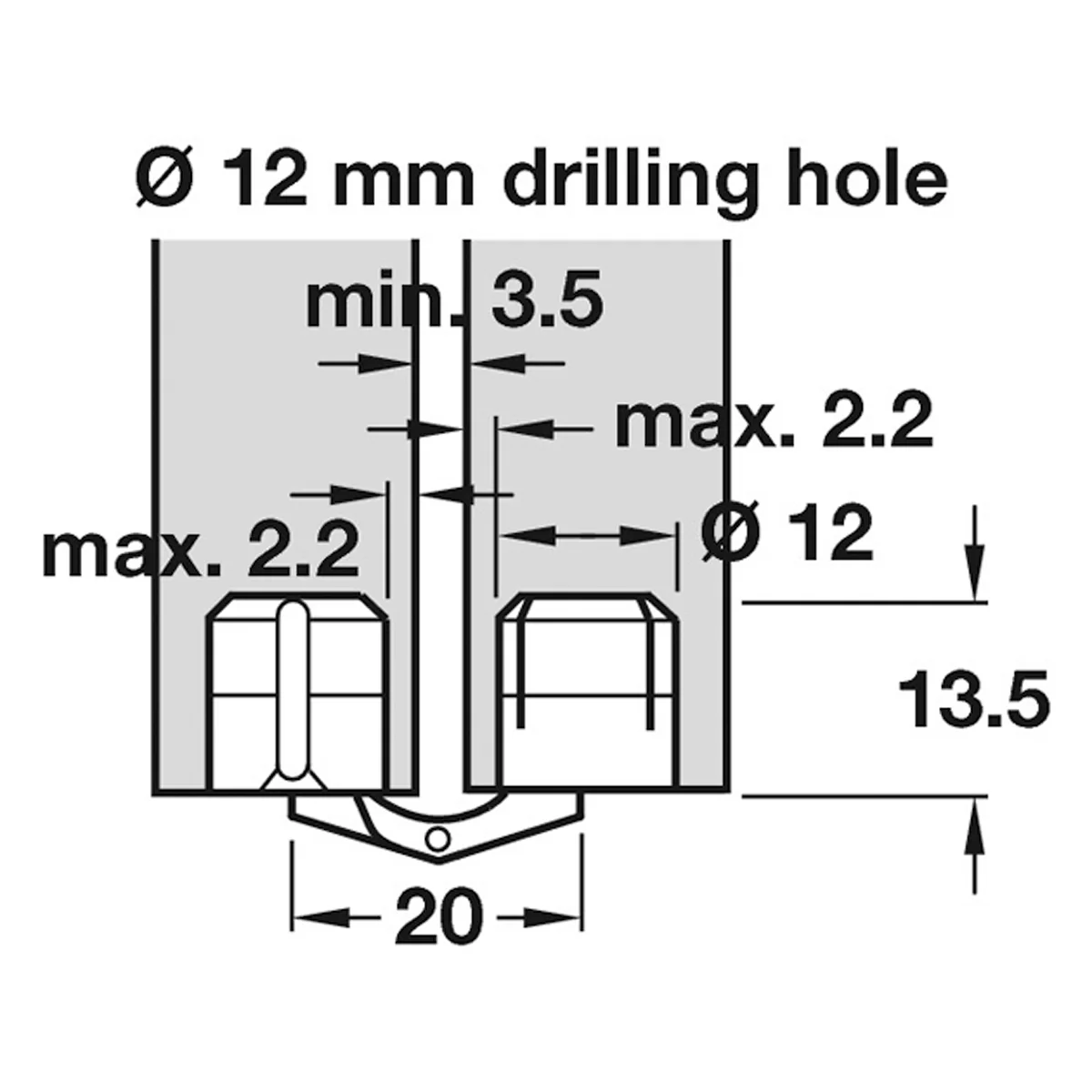 ZYSA HINGE 180deg D12 MBR - Image 2