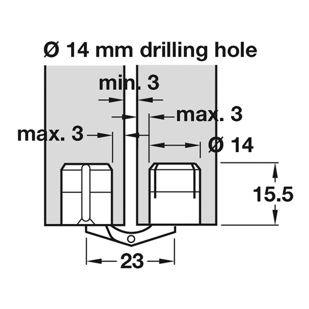 ZYSA HINGE 180deg D14 MBR - Image 2