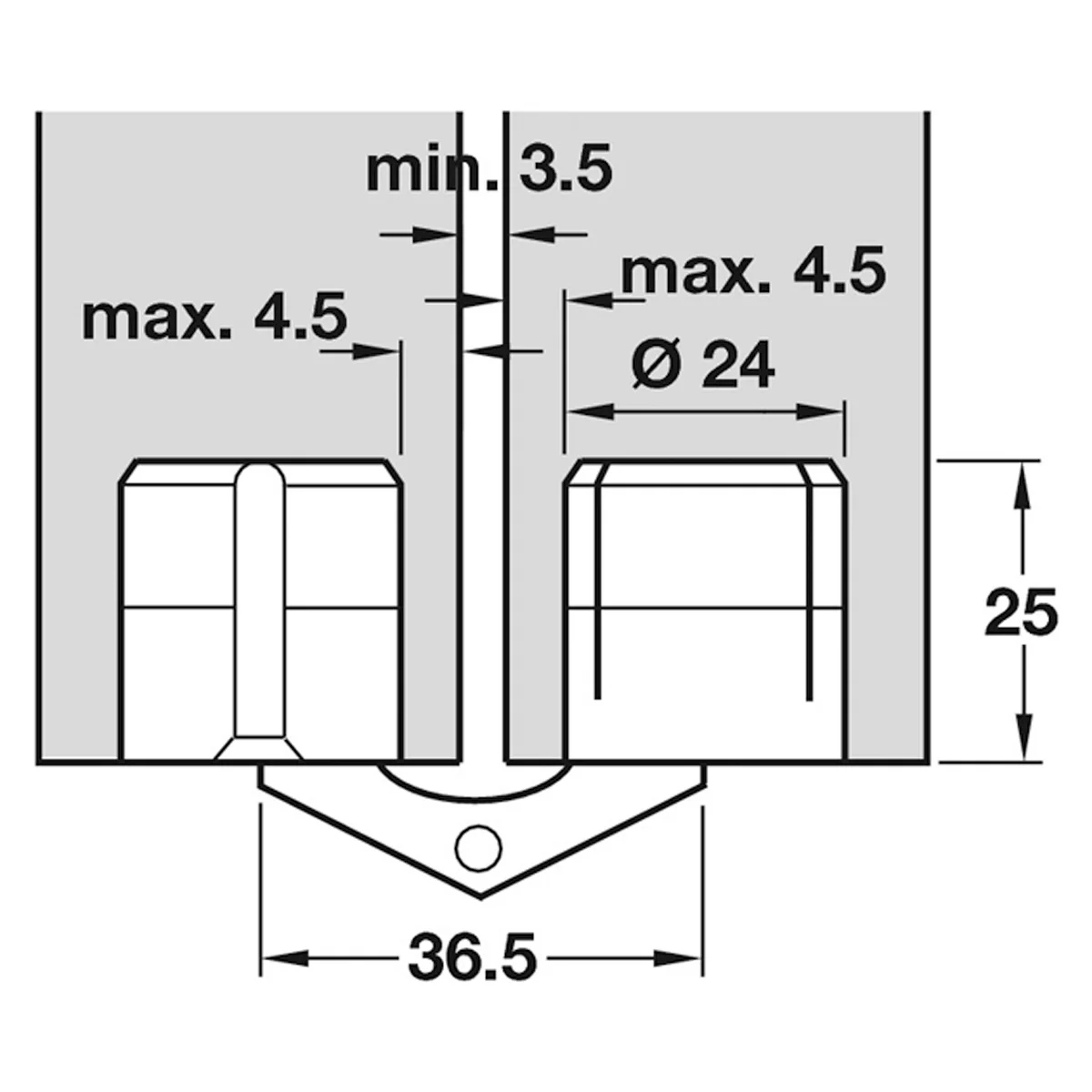 ZYSA HINGE 180deg D24 MBR - Image 2